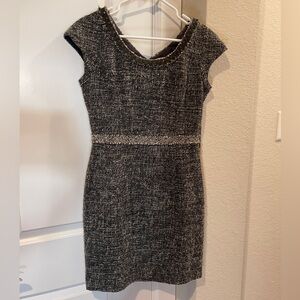 Rebecca Taylor sequin boucle Gray tweed sheath dress. Size 8